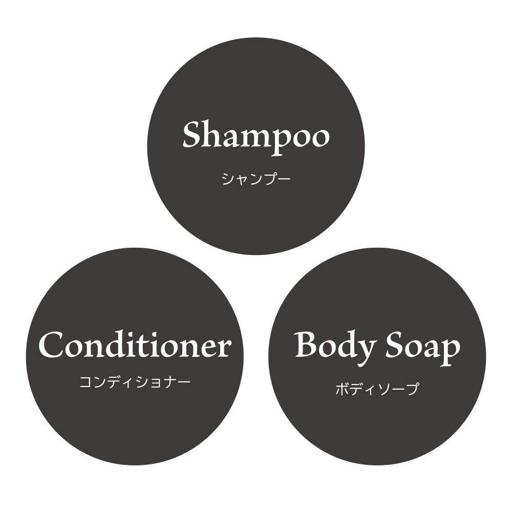 Amazon.co.jp: SignStore ボトル用ステッカー 円形濃グレー シャンプー